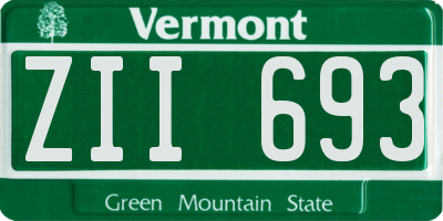 VT license plate ZII693