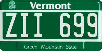 VT license plate ZII699