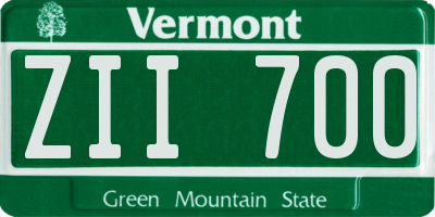 VT license plate ZII700