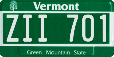 VT license plate ZII701