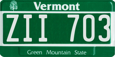 VT license plate ZII703