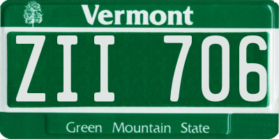 VT license plate ZII706