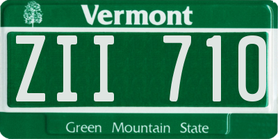 VT license plate ZII710