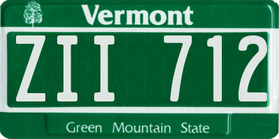 VT license plate ZII712