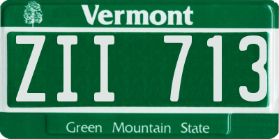 VT license plate ZII713