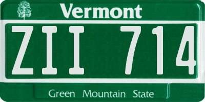 VT license plate ZII714