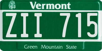 VT license plate ZII715