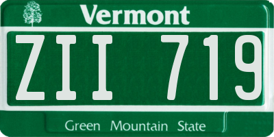 VT license plate ZII719