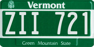 VT license plate ZII721