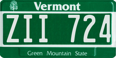 VT license plate ZII724