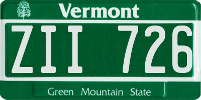 VT license plate ZII726