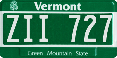 VT license plate ZII727