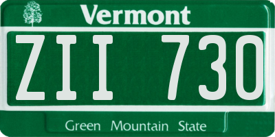VT license plate ZII730
