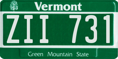 VT license plate ZII731