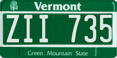 VT license plate ZII735