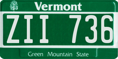 VT license plate ZII736
