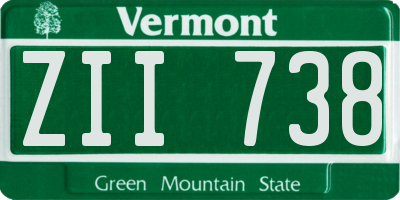 VT license plate ZII738