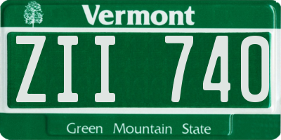 VT license plate ZII740