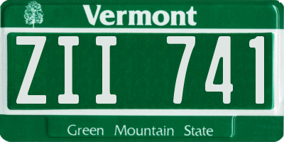 VT license plate ZII741