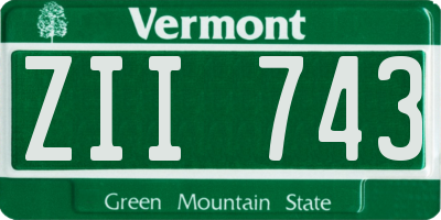 VT license plate ZII743