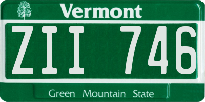 VT license plate ZII746