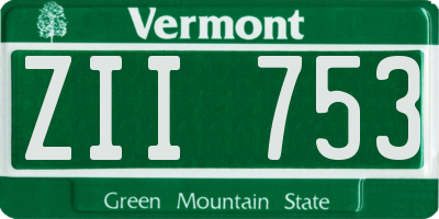 VT license plate ZII753