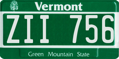 VT license plate ZII756