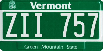 VT license plate ZII757