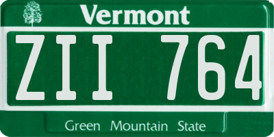VT license plate ZII764