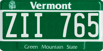 VT license plate ZII765