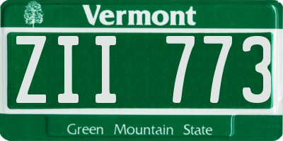 VT license plate ZII773