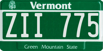 VT license plate ZII775