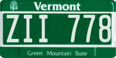 VT license plate ZII778