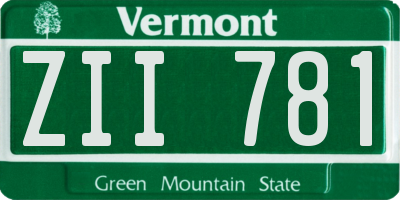 VT license plate ZII781