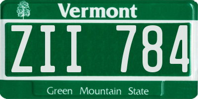 VT license plate ZII784