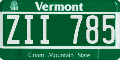 VT license plate ZII785