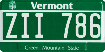 VT license plate ZII786
