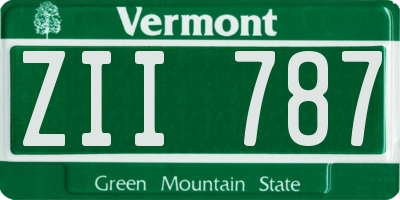 VT license plate ZII787