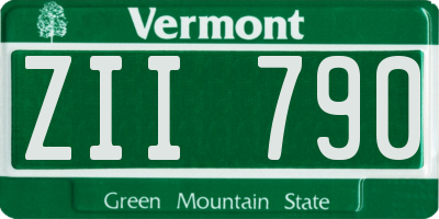 VT license plate ZII790