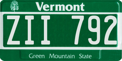 VT license plate ZII792