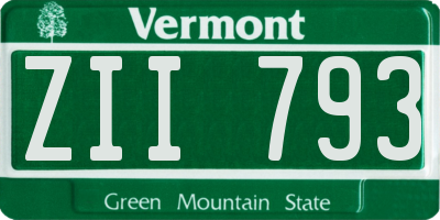VT license plate ZII793