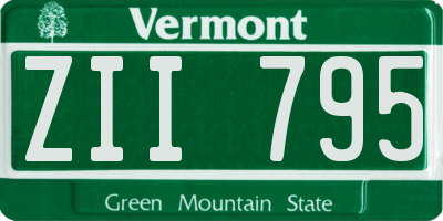 VT license plate ZII795