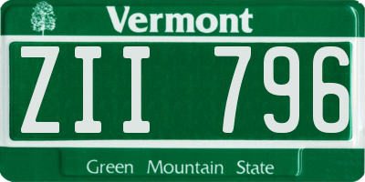 VT license plate ZII796