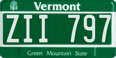 VT license plate ZII797