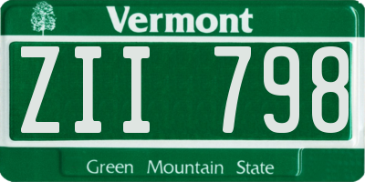 VT license plate ZII798