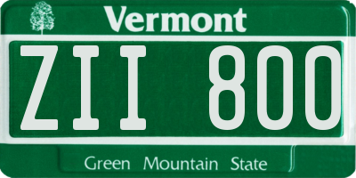VT license plate ZII800