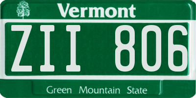 VT license plate ZII806