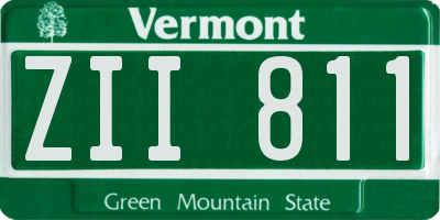 VT license plate ZII811
