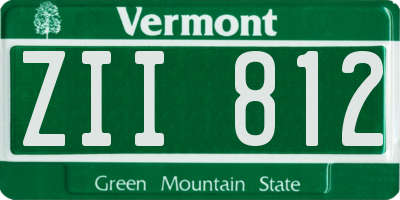 VT license plate ZII812