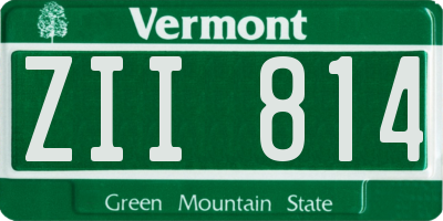 VT license plate ZII814